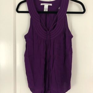 Diane VonFurstenberg tank top with tassel tie.